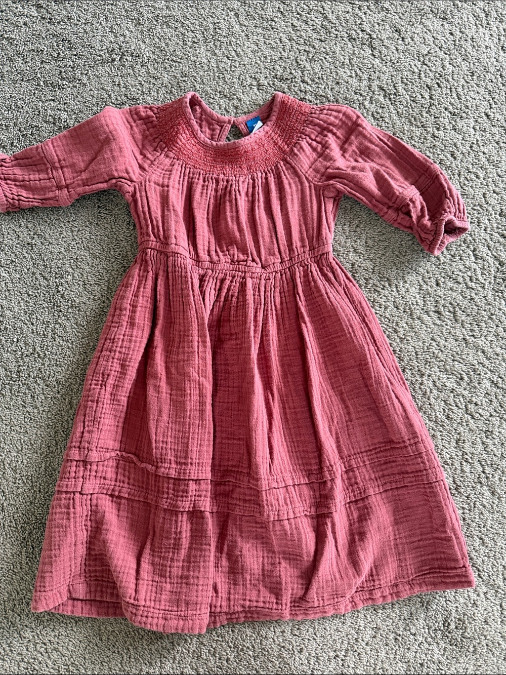 Old Navy Dusty Rose Smocked Cotton Dress
